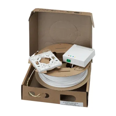 RUTENBECK FTTH-Anschlussset 228120030 | LC-D Kupplung SM/APC | 30m G657A2 | 4 Fasern | Weiß