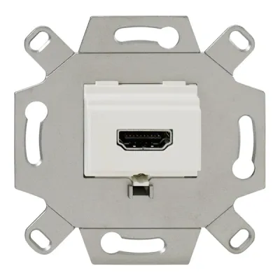 Rutenbeck HDMI-Anschlussdose KM-HDMI Up | 1-fach Unterputz | 20 Schraubkontakte | reinweiß RAL 9010