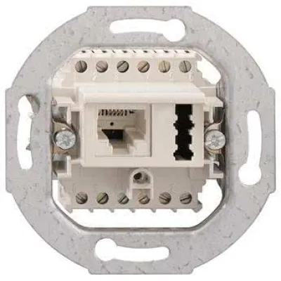 Rutenbeck Kombi-Anschlussdose 13311401 | 2-fach Unterputz | IAE/UAE 8(6) TAE 6 F+N | RJ12 | reinweiß RAL 9010