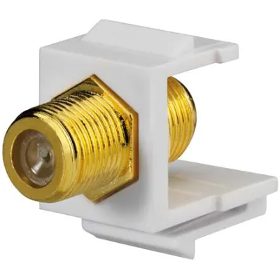 Rutenbeck Keystone Modul KMK-BNC-F | 17000600 | BNC Buchse/Buchse | 75 Ohm | vergoldete Kontakte | reinweiß RAL 9010