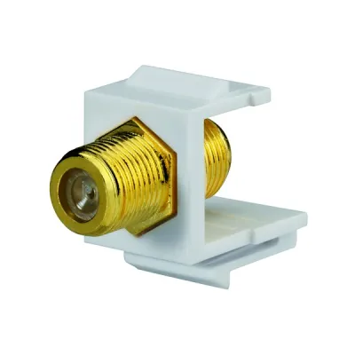 Rutenbeck Keystone Modul KMK-BNC-F | 17000600 | BNC Buchse/Buchse | 75 Ohm | vergoldete Kontakte | reinweiß RAL 9010