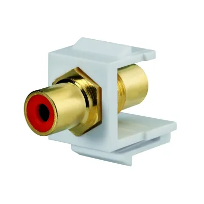 Rutenbeck Adapter Cinch Keystone KMK-Cinch 17000604 | Buchse/Buchse | vergoldete Kontakte | reinweiß RAL 9010