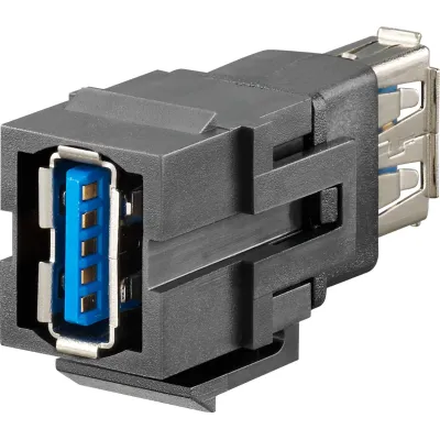 Rutenbeck USB-Keystone Adapter KMK-USB 3.0 rw | 17010650 | USB 3.0 Buchse/Buchse | Unterputz | reinweiß