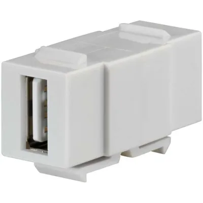 Rutenbeck Keystone Modul KMK-USB rw 17010651 | USB-A Buchse/Buchse | USB 2.0 | für Montageadapter | reinweiß RAL 9010