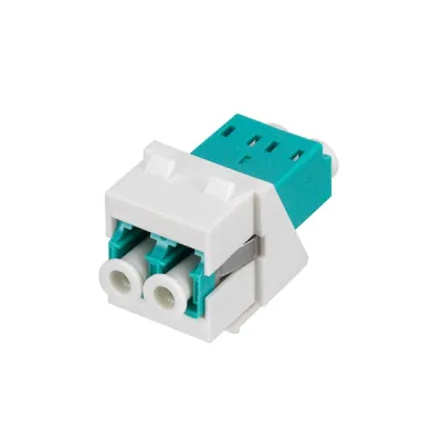 Rutenbeck LC-D Keystone Modul KMK-LC-D OM3 228080000 | LWL-Kupplung Multimode | LC-Duplex | Keramik | Kunststoff | aqua