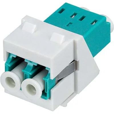 Rutenbeck LC-D Keystone Modul KMK-LC-D OM3 228080000 | LWL-Kupplung Multimode | LC-Duplex | Keramik | Kunststoff | aqua
