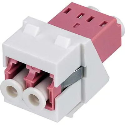 Rutenbeck LC-D Keystone Modul KMK-LC-D OM4 228080100 | LWL-Kupplung Multimode | Duplex | Keramik | einrastend | violett
