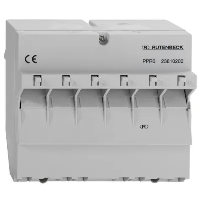 Rutenbeck Patchpanel PPR 6 REG | 6x RJ45 Cat.6 geschirmt | Hutschiene | lichtgrau RAL7035 | 23810200
