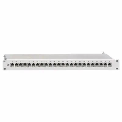 Rutenbeck Patchpanel PP-ClassEA iso-24/1 238101100 | 24x RJ45 Ports Cat.6A geschirmt | 19 Zoll 1HE | lichtgrau RAL7035