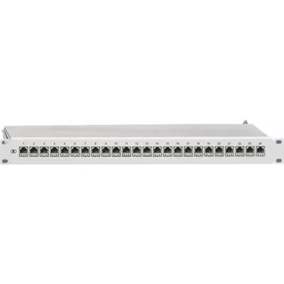 Rutenbeck Patchpanel PP-Cat.6A iso-24/1 236101100 | 24x RJ45 | Cat.6A geschirmt | 1HE 19 Zoll | LSA | lichtgrau RAL 7035