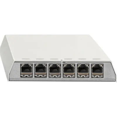 Rutenbeck Patchpanel 23611106 | 10 Gigabit | Cat.6A geschirmt | 6x RJ45 | Aufputz | Tisch-/Wandmontage | weiß RAL9010