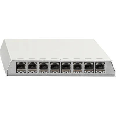 Rutenbeck Patchpanel 8 Port Cat.6A 23611108 | 10 Gigabit | geschirmt | RJ45 | Aufputz | Tisch/Wandmontage | weiß RAL9010