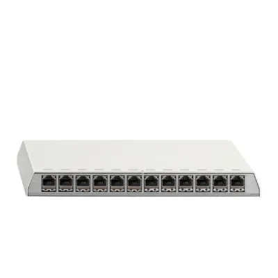 Rutenbeck Patchpanel 10 Gigabit PP-Cat.6A | 23611112 | 12x RJ45 | geschirmt | Aufputz | LSA-Anschluss | weiß RAL9010