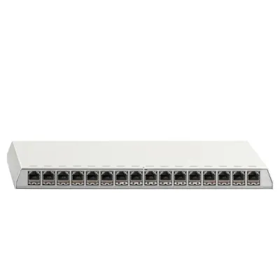 Rutenbeck Patchpanel 10 Gigabit 16 Port Cat6A | 23611116 | RJ45 geschirmt | Aufputz/Wandmontage | LSA | weiß