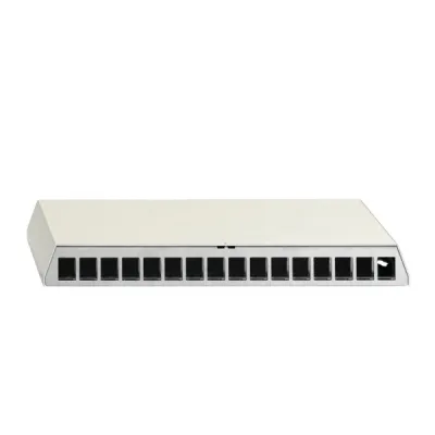 Rutenbeck Patchpanel PP-UM A-16 | 23911115 | 16 Port RJ45 Cat6 geschirmt | Tisch-/Wandmontage | weiß RAL9010