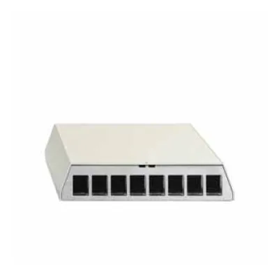 Rutenbeck Patchpanel PP-UM A-8 23911108 | 8-Port Cat6 RJ45 geschirmt | Aufputz Tisch/Wand | Hutschienenadapter | weiß