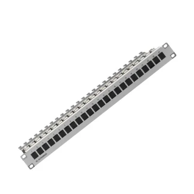 RUTENBECK Patchpanel PP-UM-Cat.6A iso 25/10G #239101100 | 24 Ports RJ45 | 1HE 19 Zoll | Cat.8.1 | geschirmt | RAL 7035