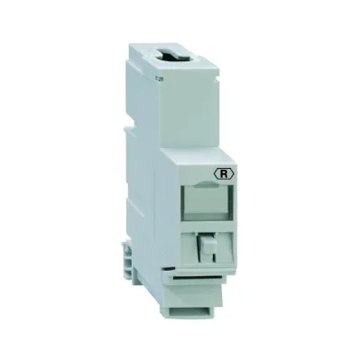 Rutenbeck UM-MA REG 13900003 | Montageadapter Cat.6A | Modulträger 1TE | DIN-Schiene | lichtgrau