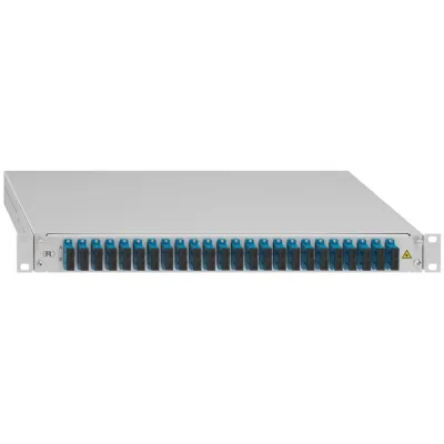 RUTENBECK Spleissbox 228030824 | 24x SC-Duplex OS2 | LWL-Patchpanel ausziehbar | 19 Zoll 1HE | grau RAL7035