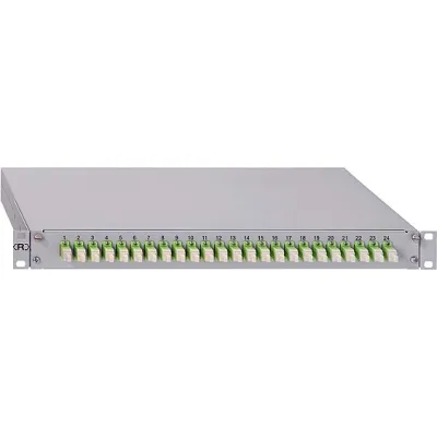 RUTENBECK Spleissbox 228030824 | 24x SC-Duplex OS2 | LWL-Patchpanel ausziehbar | 19 Zoll 1HE | grau RAL7035