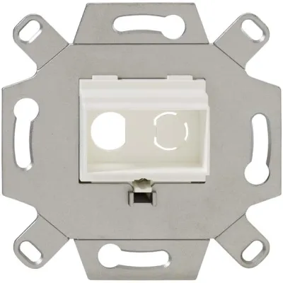 Rutenbeck Montageadapter 17000053 | Unterputz 2-fach für BNC-C/IEC/Cinch | Zinkdruckguss | Tragring | weiß