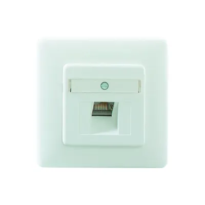 Rutenbeck Anschlussdose 138112030 | Cat6 ClassEA | 1x RJ45 | geschirmt | Unterputz | Kanaleinbau | reinweiß RAL9010
