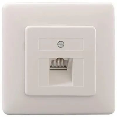 Rutenbeck UAE Anschlussdose 1-fach 13010245 | RJ45 8-polig | Unterputz | Cat.3 | Schraubanschluss | reinweiß RAL 9010