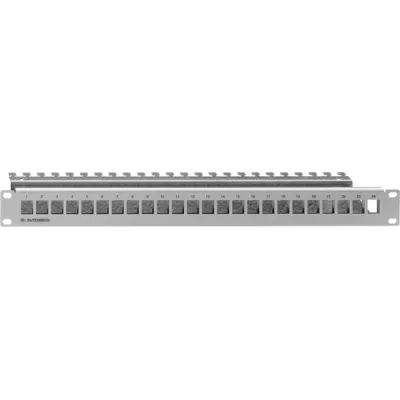 Rutenbeck Patchpanel 24 Port PP-UM A-24/1 23900000 | 19 Zoll 1HE | Cat.6a geschirmt | modular | lichtgrau RAL7035