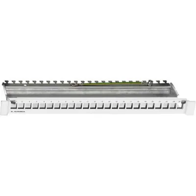 Rutenbeck Patchpanel 24 Port PP-UM A-24/1 23900000 | 19 Zoll 1HE | Cat.6a geschirmt | modular | lichtgrau RAL7035