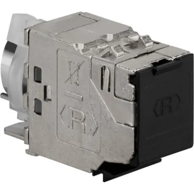 Rutenbeck UM-Cat.6A iso 25/10G 13900310 | Keystone RJ45 Buchse | Cat.6A | 25GBit/s | geschirmt | PoE+ | Silber