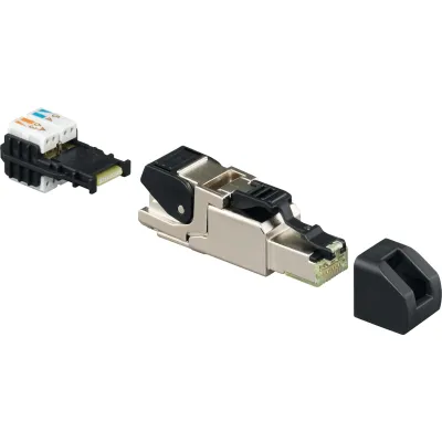 Rutenbeck US-Cat.6A RJ45 Stecker | feldkonfektionierbar | geschirmt | AWG 27-22 | PoE++ geeignet