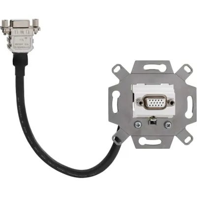 Rutenbeck VGA-Anschlussdose 1-fach | 15-polig | UP | Kabelpeitsche 30cm | weiß RAL 9010