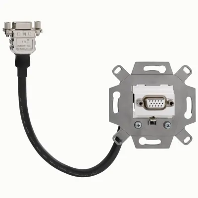 Rutenbeck VGA-Anschlussdose 1-fach | 15-polig | UP | Kabelpeitsche 30cm | weiß RAL 9010