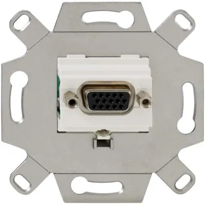 Rutenbeck VGA-Anschlussdose 1-fach UP | D-Sub 15-polig | reinweiß RAL 9010 | halogenfrei