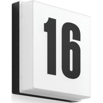 RZB LED Hausnummernleuchte | 4W | 230V | Dämmerungsschalter | IP44 | 4000K | 226x226mm | schwarz