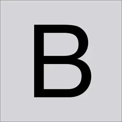RZB Klebebuchstabe B 99223.013.B | Großbuchstabe selbstklebend | 120mm Höhe | schwarz | transparent | wasserfest