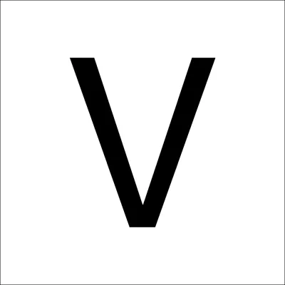 RZB Großbuchstabe V 99223.013.V | selbstklebend | 120 mm Höhe | 58 mm Breite | Kunststoff | wasserfest | schwarz