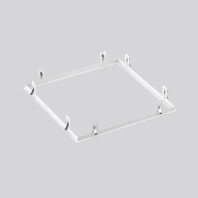 RZB Einbaurahmen 981942.002 | Parledo | Montagerahmen 625er Modul | 649x649 mm | Federmontage | Stahlblech | weiß