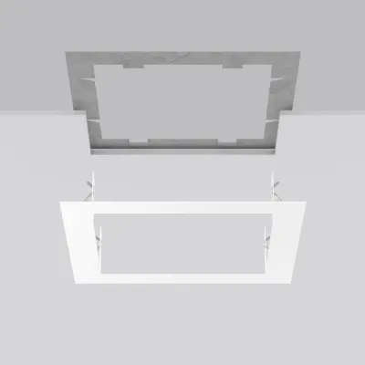 RZB Einbaurahmen 983083.002 | Sanierungsrahmen quadratisch | 400x400x1 mm | Stahlblech | Zubehör | weiß