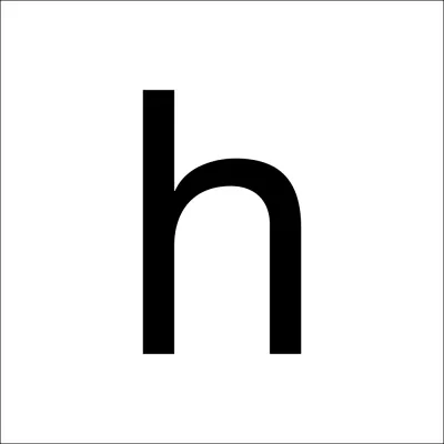 RZB 99222.013.H/K Kleinbuchstabe h selbstklebend | 100 mm Höhe | schwarz | Kunststoff | für Hausnummernleuchte