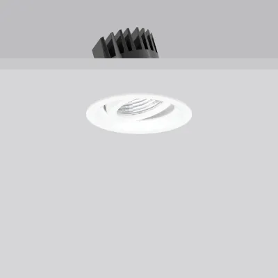 RZB LED-Einbaustrahler 901836.002.76 LEVIDO SWING rund | 7,5–12W | 730–1150lm | 3000K | DALI dimmbar | Aluminium weiß