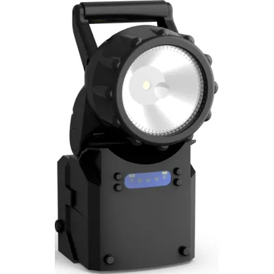 RZB LED Handscheinwerfer 672317.003 | Notleuchte | 2W 140lm | 3h Akku | IP43 | schwarz | Ladestation | 12V KFZ