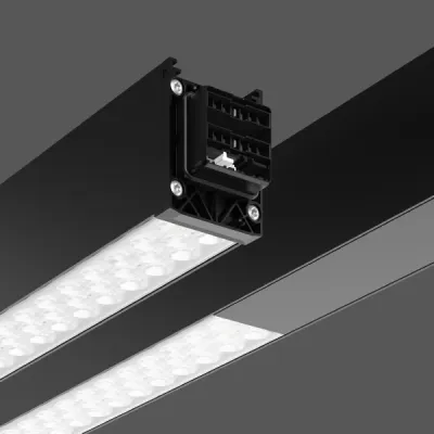 RZB LED-Lichtband Komplettmodul 38W | 4950lm | 2291mm | 3000K warmweiß | IP54 | 5-polig | Aluminium schwarz