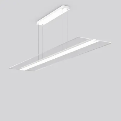 RZB LED-Pendelleuchte TWINDOT S | 62W | 8100lm | 4000K | 1500mm | UGR<19 | Alu weiß | Bluetooth
