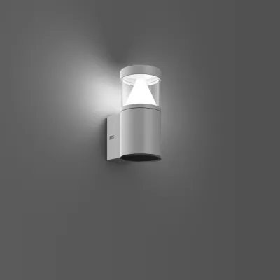RZB LED-Wandleuchte MEGA CONE 621106.004.19 | 10W 3000K | 600lm | Bewegungsmelder | IP65 | Aluminium Silber