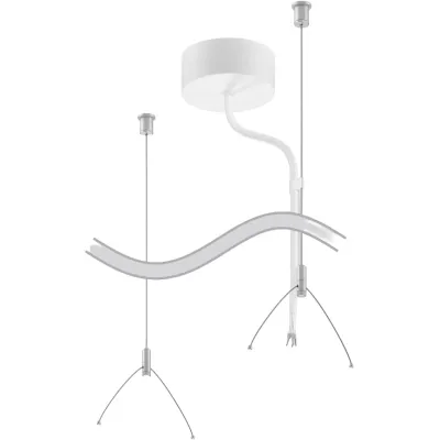 RZB Abhängeseilset 981546.022 | Seilpendel LUMARA | Y-Stahlseil höhenverstellbar | Baldachin 80x30mm | weiß