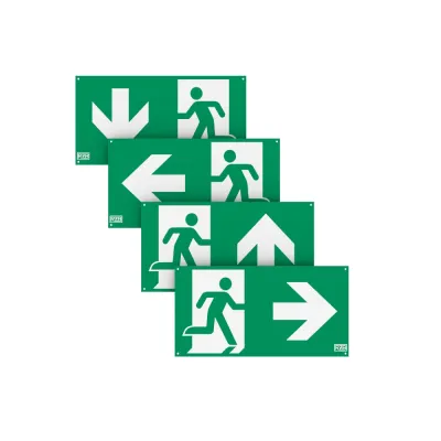 RZB Zimmermann Rettungszeichenfolie Set 991153 | Rettungsweg Piktogramm Aufkleber | ISO 7010 | 210x105 mm | grün