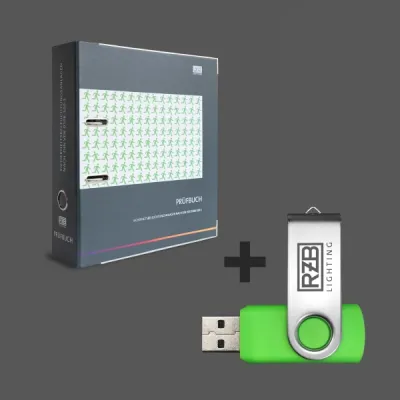RZB Zimmermann Prüfmittelordner 985578.1 | Prüfbuch DIN VDE 0108-100 | USB-Stick | inkl. Protokollvorlagen