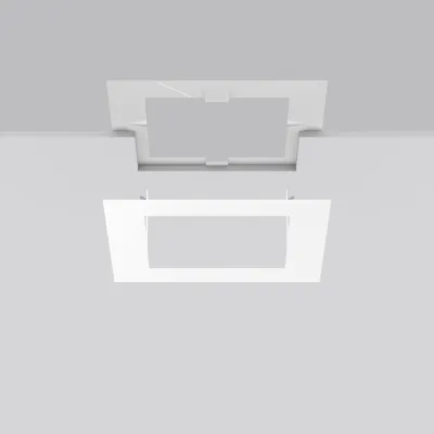 RZB Einbaurahmen 982704.002 | Stahlblech pulverbeschichtet | 2-teilig | 320x320x1 mm | werkzeuglose Montage | weiß
