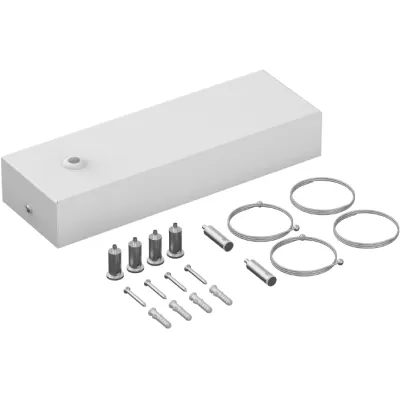 RZB Seilpendel Sidelite ECO 982035.022 | Befestigungssatz | mit Baldachin | 300x100x50 mm | Stahl | weiß